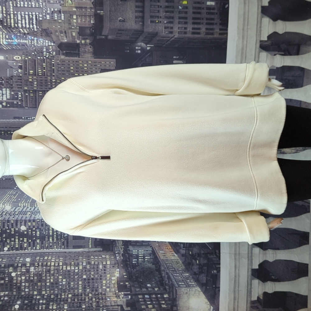 Pacer sz Light Cream Color Long Sleeve 1/4 Zip Warm Pullover Fleece Top